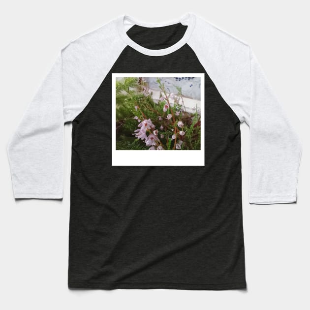 an old photo of a flower taken with an instant print camera Baseball T-Shirt by ArinaAvdeeva